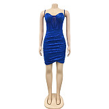 Sexy Glitter Sequined Mesh Patchwork Mini Dress BY-5308