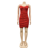 Sexy Glitter Sequined Mesh Patchwork Mini Dress BY-5308