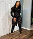 Sexy Fishnet Hollow Out Hole Long Sleeve Jumpsuit SH-390414