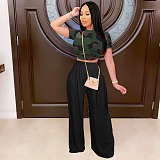 Solid Color Loose High Waist Wide Leg Pants FSX-362
