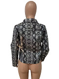 Lapel Leopard Snakeskin Zipper Blazer Jacket LSD-8588