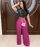 Solid Color Loose High Waist Wide Leg Pants FSX-362
