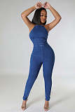 Sexy Backless Bandage Jeans Denim Jumpsuits LX-3535