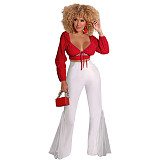 Mesh Patchwork High Waist with Pocket Flared Pants ASL-6606