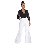Mesh Patchwork High Waist with Pocket Flared Pants ASL-6606