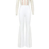 Mesh Patchwork High Waist with Pocket Flared Pants ASL-6606