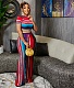 Striped Short Sleeve Crop Top Wide Leg Pants Suit XMY-9392