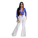 Mesh Patchwork High Waist with Pocket Flared Pants ASL-6606