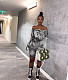 See Through Mesh Print Slash Neck Flare Sleeve Rompers ASL-6603