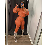 Hooded Knitted Sweater Pants Two Pieces Suits CN-0193