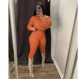 Hooded Knitted Sweater Pants Two Pieces Suits CN-0193