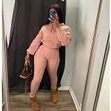 Hooded Knitted Sweater Pants Two Pieces Suits CN-0193