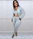 Zip Hooded Coat+Camisole+Pencil Pants 3 Piece Set TK-6257