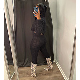 Hooded Knitted Sweater Pants Two Pieces Suits CN-0193
