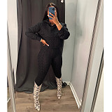 Hooded Knitted Sweater Pants Two Pieces Suits CN-0193