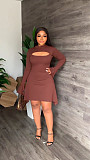 Cut Out Flare Sleeve Irregular A Line Dresses YS-830