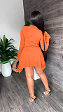 Cut Out Flare Sleeve Irregular A Line Dresses YS-830