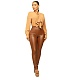 High Waist PU Leather Skinny Pencil Pants WDS-221023