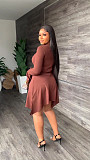 Cut Out Flare Sleeve Irregular A Line Dresses YS-830