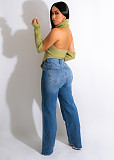 Streetwear Asymmetrical Turtleneck Backless Knitted Tops CM-8639
