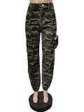 Vintage High Waist Camouflage Cargo Pants MEM-88462
