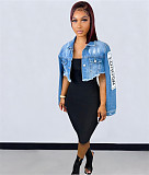 Autumn Single Breasted Cropped Denim Jacket LSD-82064
