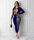 Leopard Patchwork Long Sleeve Cut Out Sexy Dresses BNY-7043