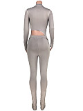 XS Bright Line Decoration Skinny Two Piece Pants Set MDF-5155