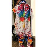 Casual Loose Oversize Ink Splash Print Jumpsuit ZAND-31253