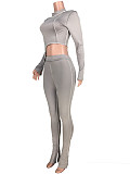 XS Bright Line Decoration Skinny Two Piece Pants Set MDF-5155