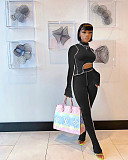 XS Bright Line Decoration Skinny Two Piece Pants Set MDF-5155