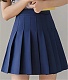 Preppy Style High Waist Solid Pleated Mini Skirt RS-2522