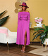 Off Shoulder Long Sleeve Slit Plus Size Dresses NY-10246