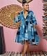 Casual Printed Lapel Long Sleeve Irregular Dress NY-10221