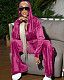 Solid Autumn Tracksuit Velvet 3 Piece Pants Set HM-6621