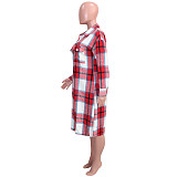 Classic Plaid Single-breasted Cotton Long Shirts SH-390410