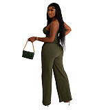 Tank Bodysuit and Hole Straight Pants 2 Piece Set YF-10294