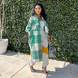 Classic Plaid Single-breasted Cotton Long Shirts SH-390410