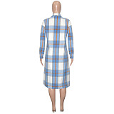 Classic Plaid Single-breasted Cotton Long Shirts SH-390410
