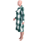 Classic Plaid Single-breasted Cotton Long Shirts SH-390410
