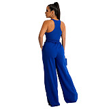 Tank Bodysuit and Hole Straight Pants 2 Piece Set YF-10294