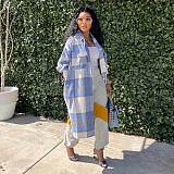Classic Plaid Single-breasted Cotton Long Shirts SH-390410