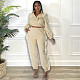 Solid Color Ear Edge Short Top Two Piece Pants Set HM-6622