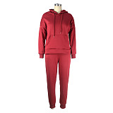 Fleece Tethered Hooded Sweatshirt and Pants Tracksuit JLY-19231