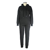 Fleece Tethered Hooded Sweatshirt and Pants Tracksuit JLY-19231