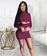 Cut Out High Waist Turtleneck Bodycon Mini Dresses JLY-19463