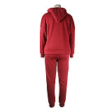 Fleece Tethered Hooded Sweatshirt and Pants Tracksuit JLY-19231