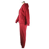 Fleece Tethered Hooded Sweatshirt and Pants Tracksuit JLY-19231