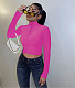 Slim Fit Zipper Stand Collar Crop Top Jacket QZX-6266