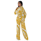 Elegant Lace Up Crop Shirts Top Wide Leg Pants Suit NY-7293